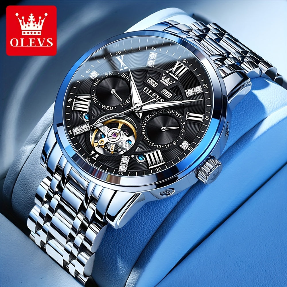 OLEVS Luxury Luminous Stainless Steel Automatic Mechanical Watches For Men