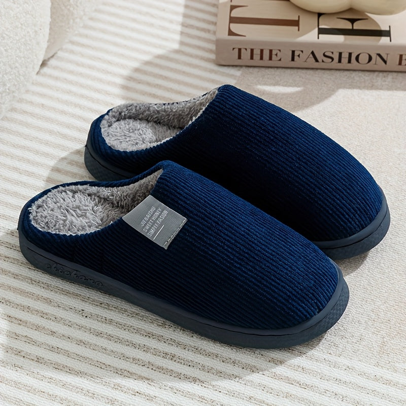 Women’s & Unisex Plush Slip-On Slippers with Non-Slip Sole