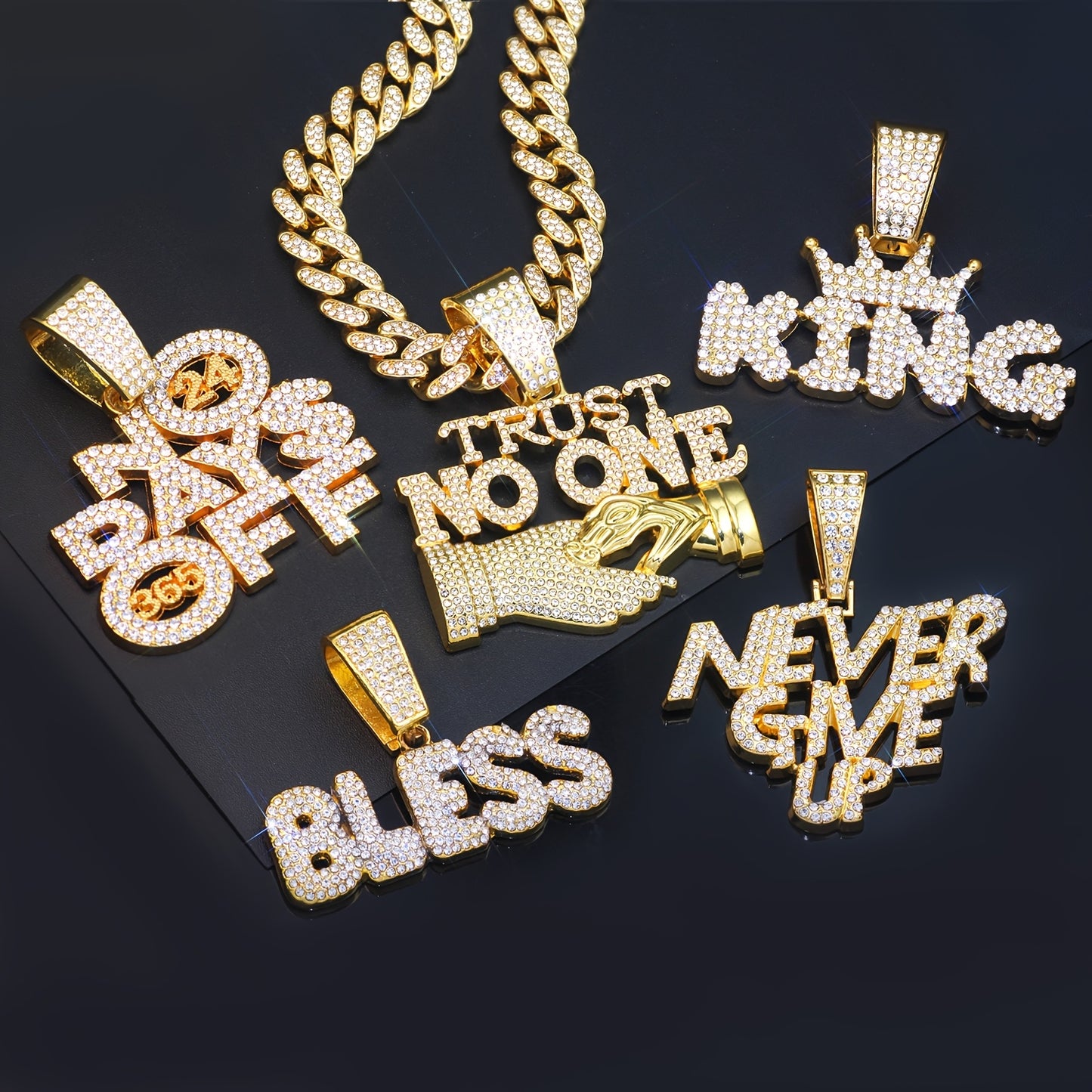 Shiny Hiphop Cuban Ice Chain Nec-klace