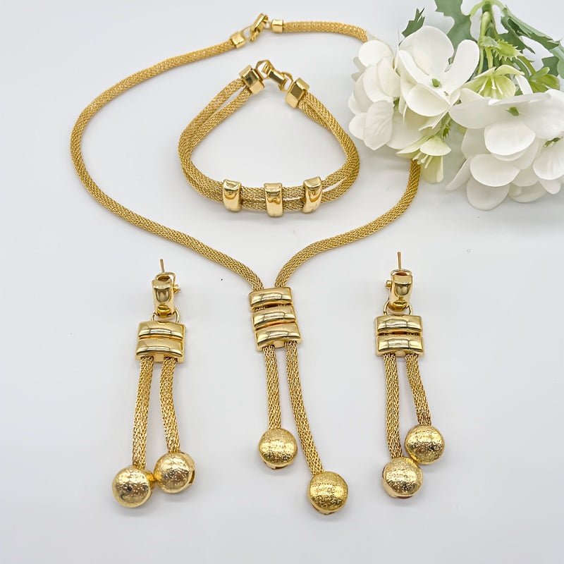 Bridal Jewelry Set – 3 Pieces (Earrings, Necklace, Bracelet)