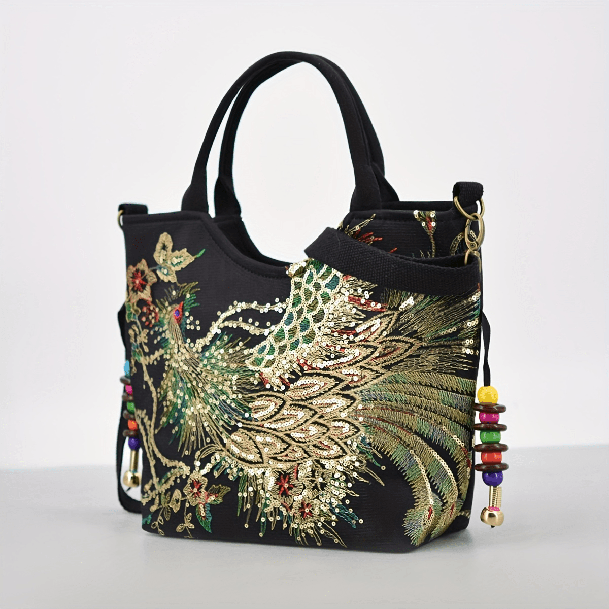 Women’s Embroidered Satchel Bag – Double Handle