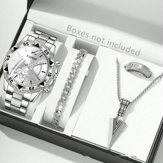 Minimalist Quartz Watch – Silver Steel