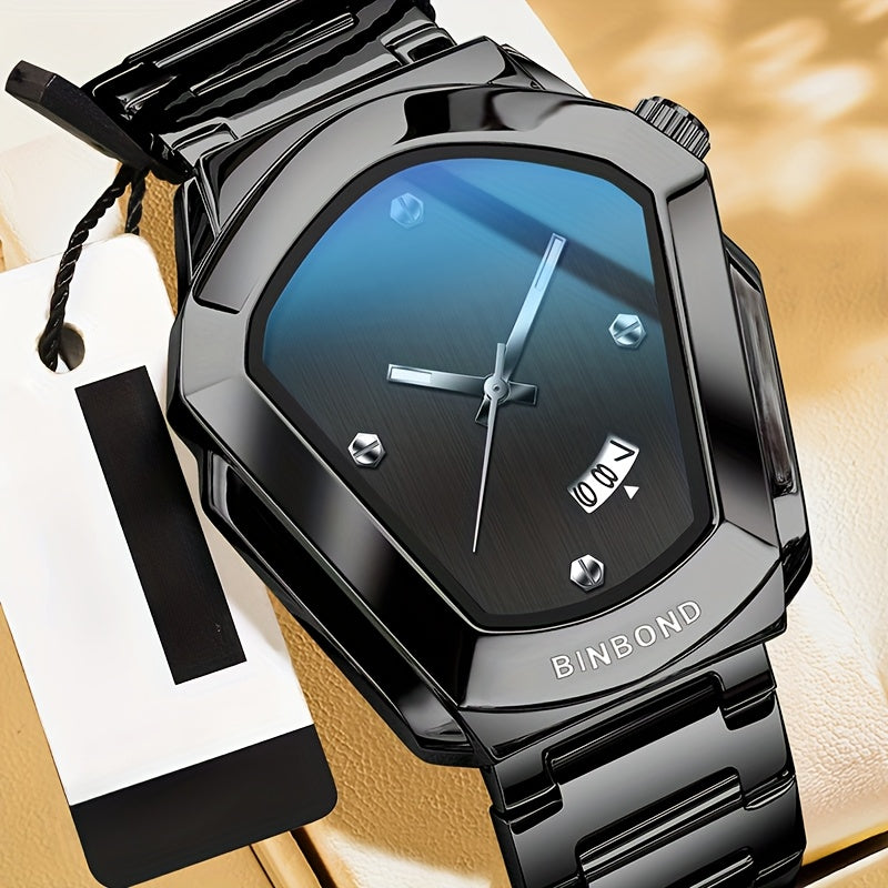 BINBOND Skeleton Automatic Watch – Black Steel