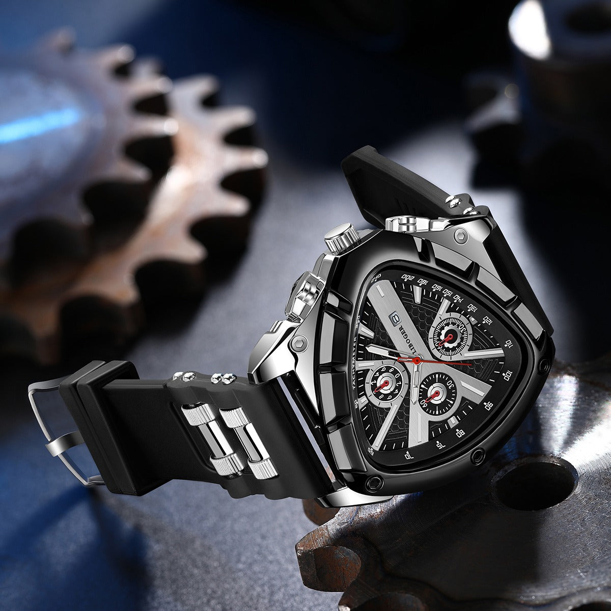 Luxury Men'S Quartz Watch with Triangle Dial