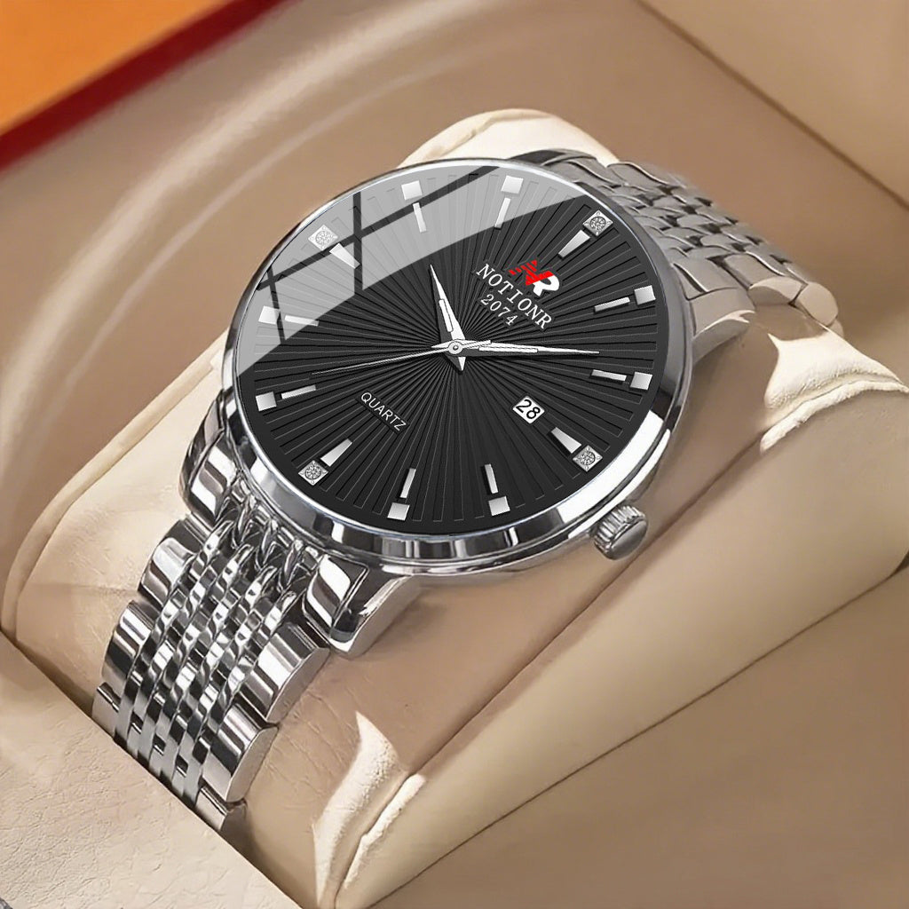 Minimalist Roman Men’s Watch – Silver Steel