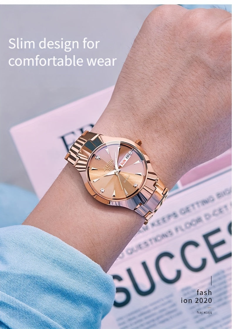 Luminous Business Men’s Watch – Double Date Quartz Edition