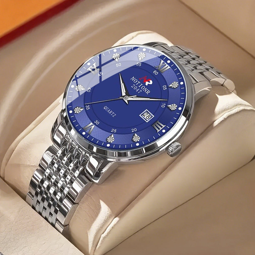 Minimalist Roman Men’s Watch – Silver Steel