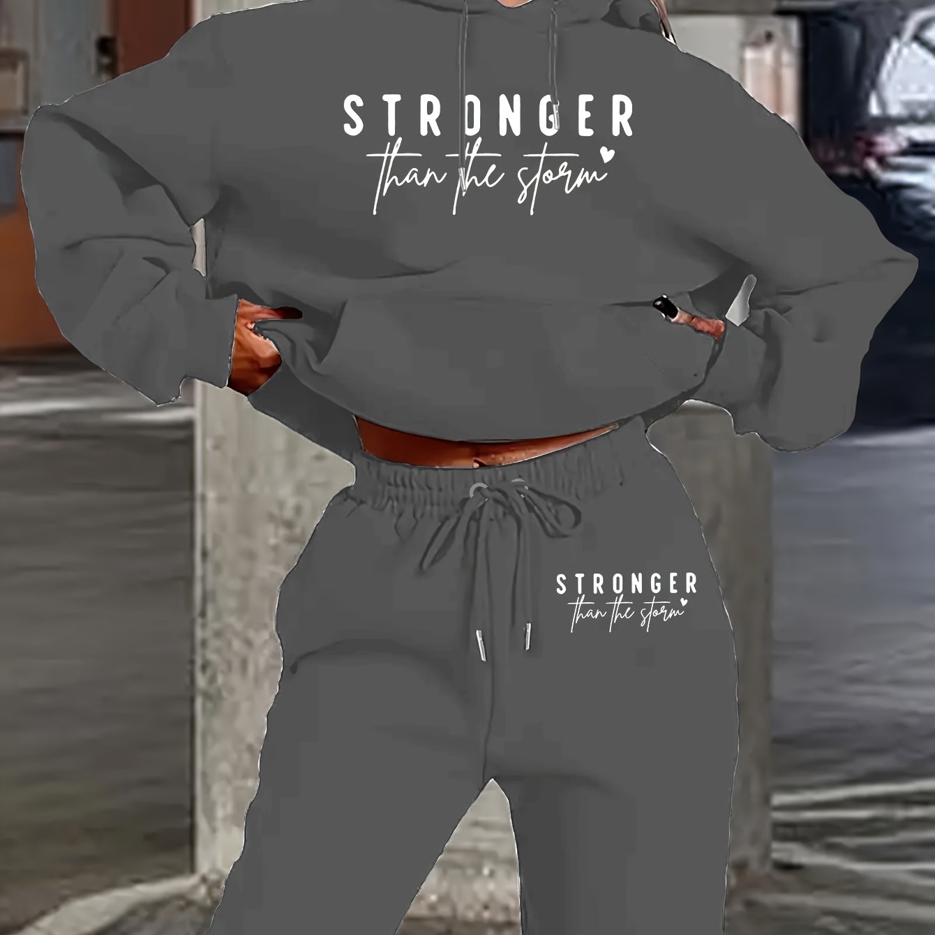 Stronger Than the Storm” Two-Piece Set – Tee & Shorts