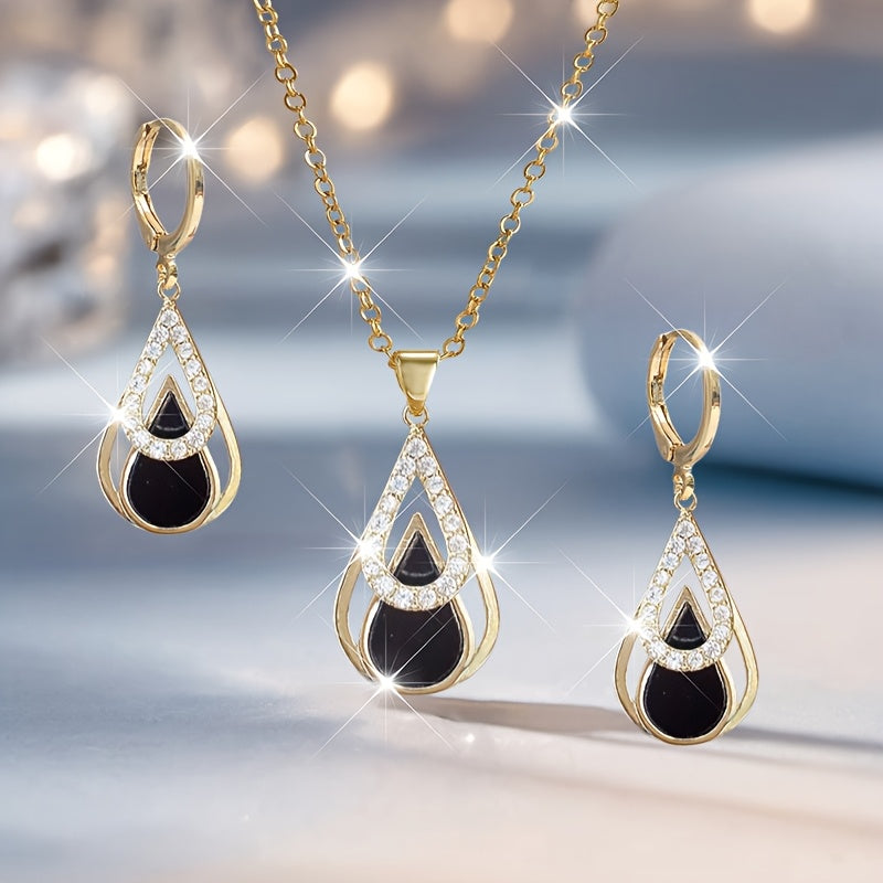 3-Piece Luxury Water Drop Necklace Set