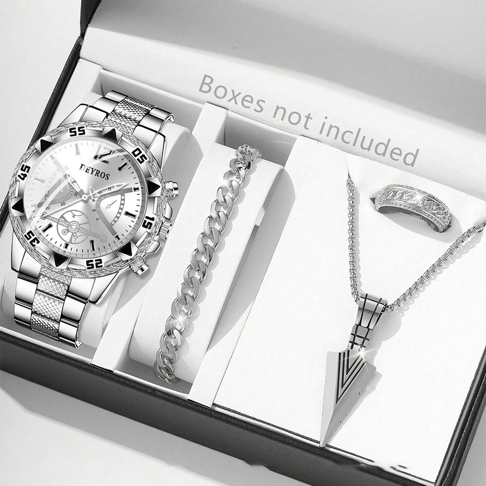 Minimalist Quartz Watch – Silver Steel