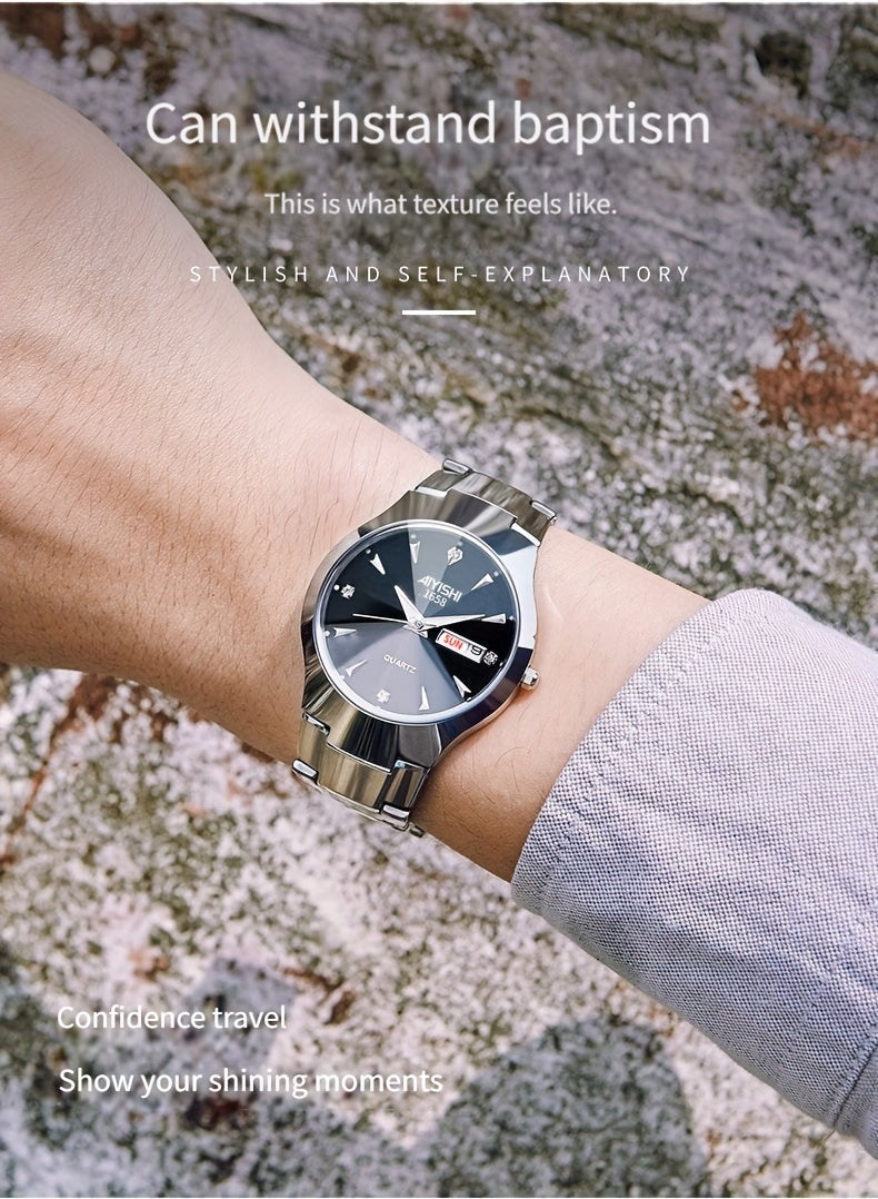 Luminous Business Men’s Watch – Double Date Quartz Edition