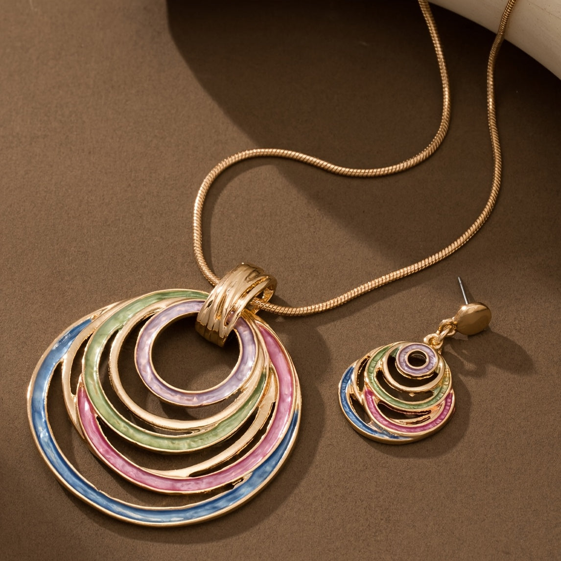 Color Pop Enamel Jewelry Set – 2 Pieces