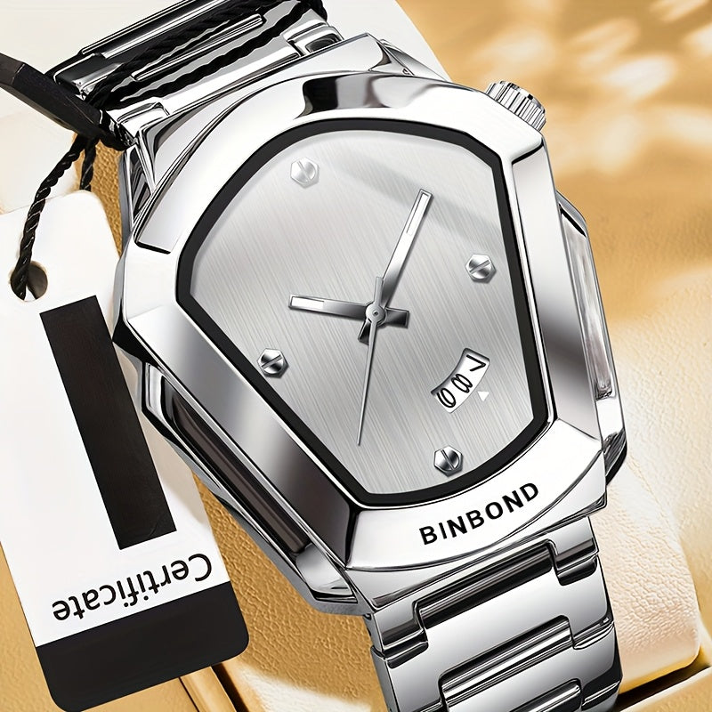 BINBOND Skeleton Automatic Watch – Black Steel