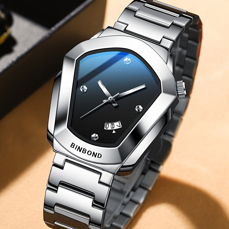 BINBOND Skeleton Automatic Watch – Black Steel