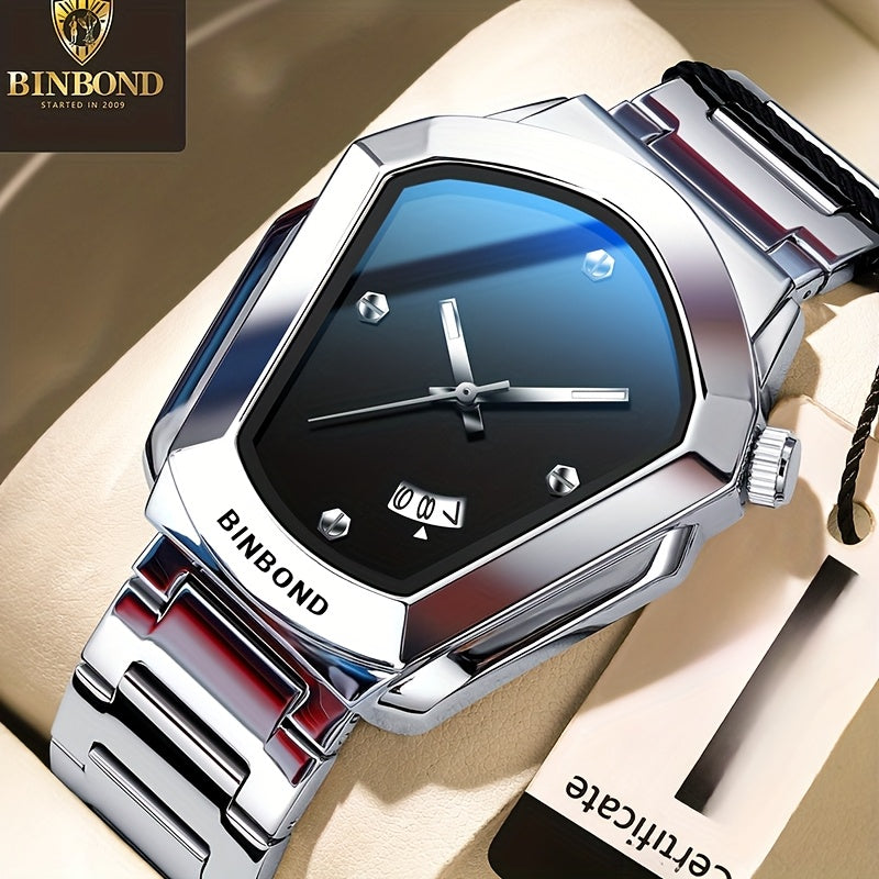 BINBOND Skeleton Automatic Watch – Black Steel