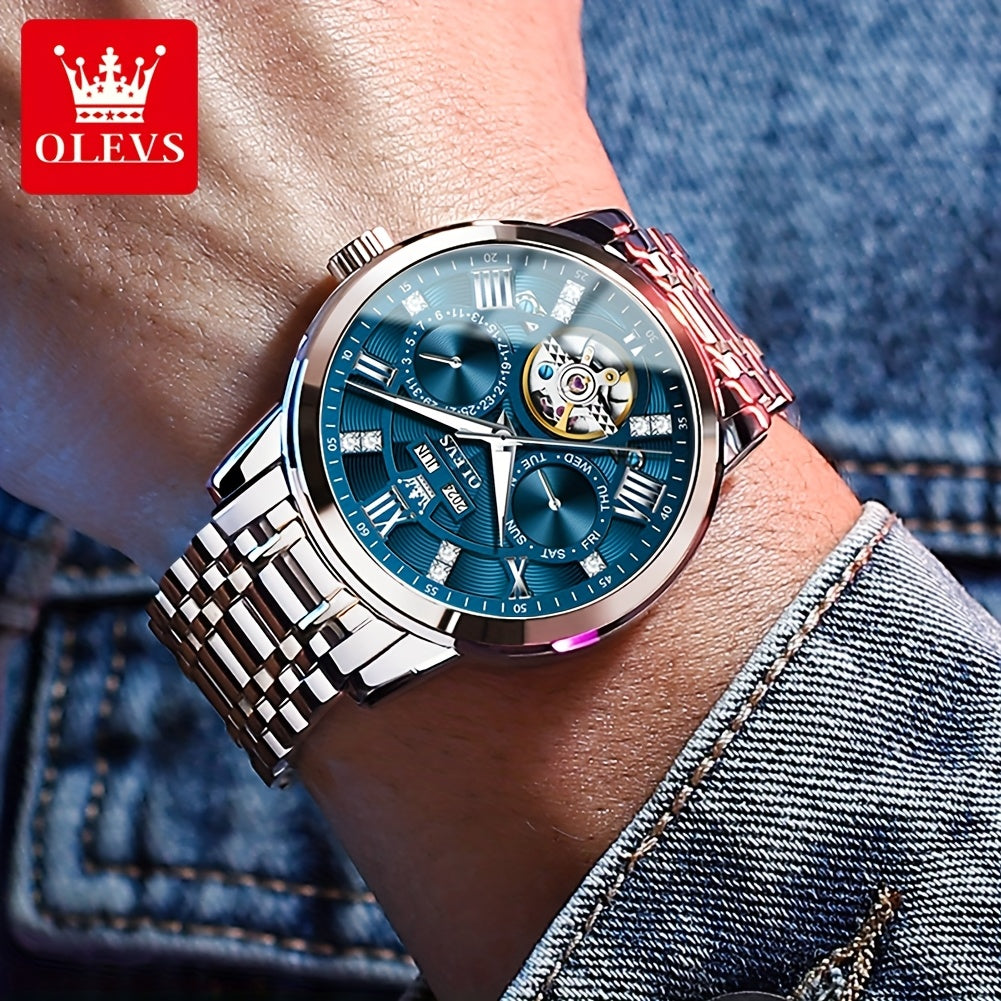 OLEVS Luxury Luminous Stainless Steel Automatic Mechanical Watches For Men