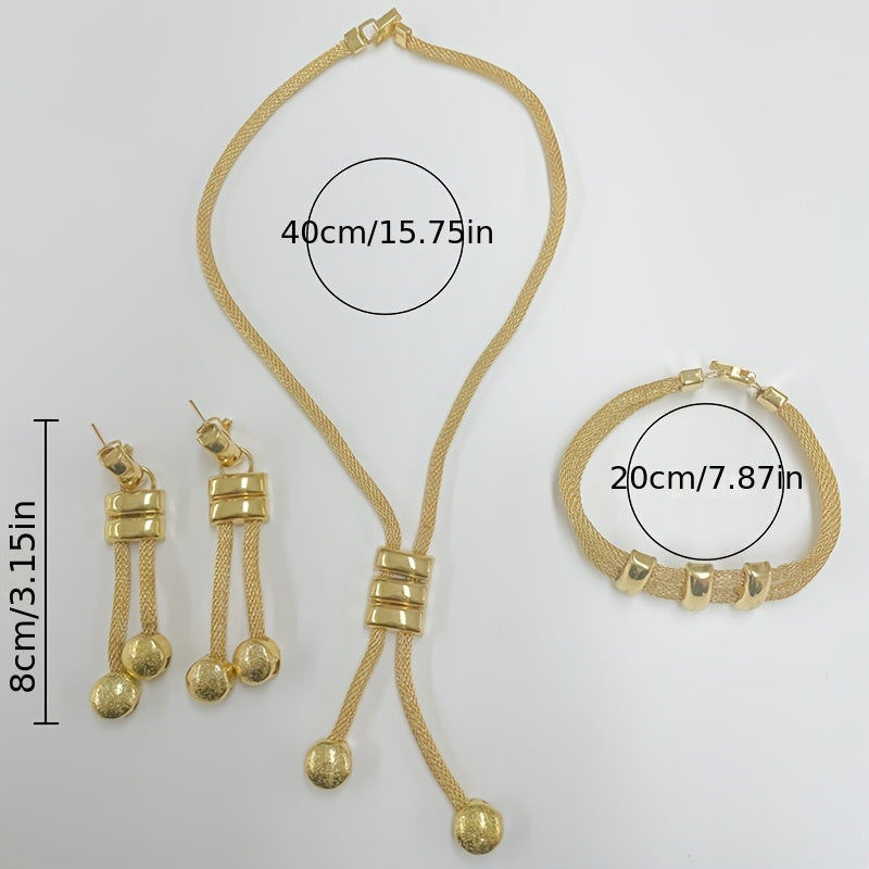 Bridal Jewelry Set – 3 Pieces (Earrings, Necklace, Bracelet)