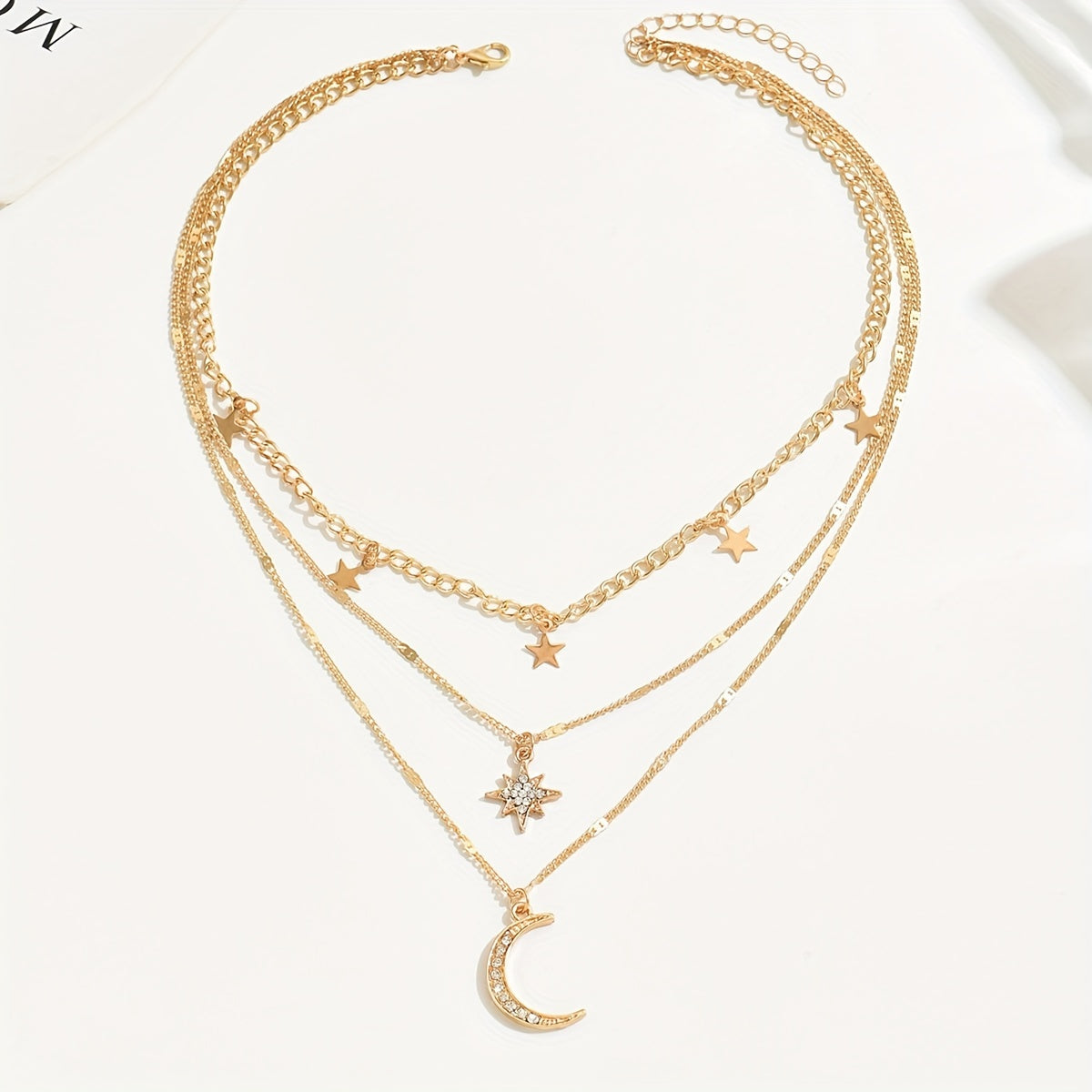 Golden Bohemian Necklace – Star & Moon Layers