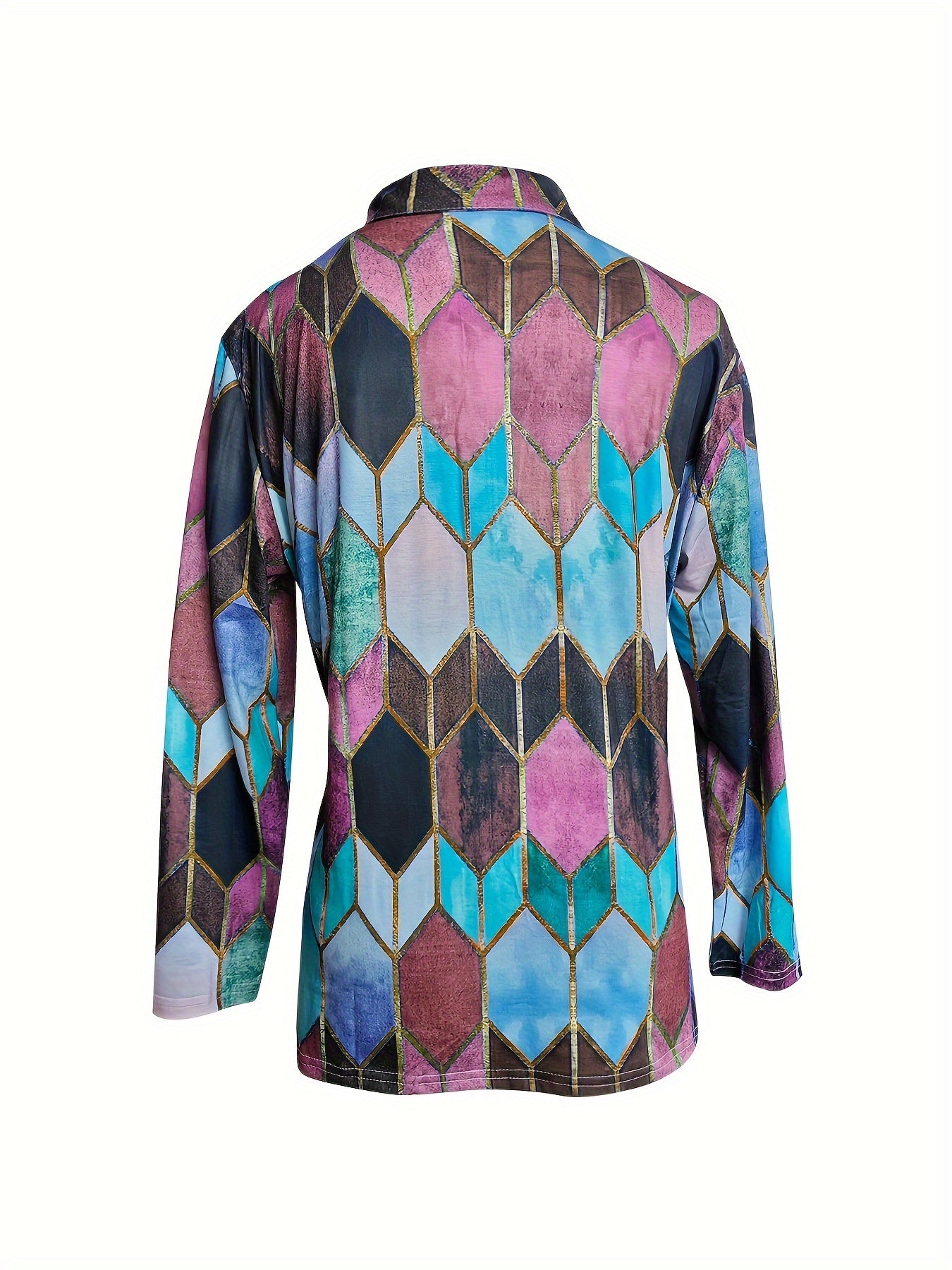 Full-Zip Jacket - Multicolor Geometric Zipper