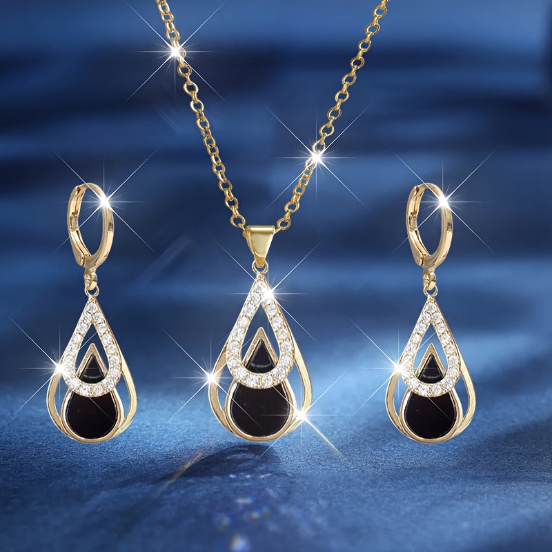 3-Piece Luxury Water Drop Necklace Set