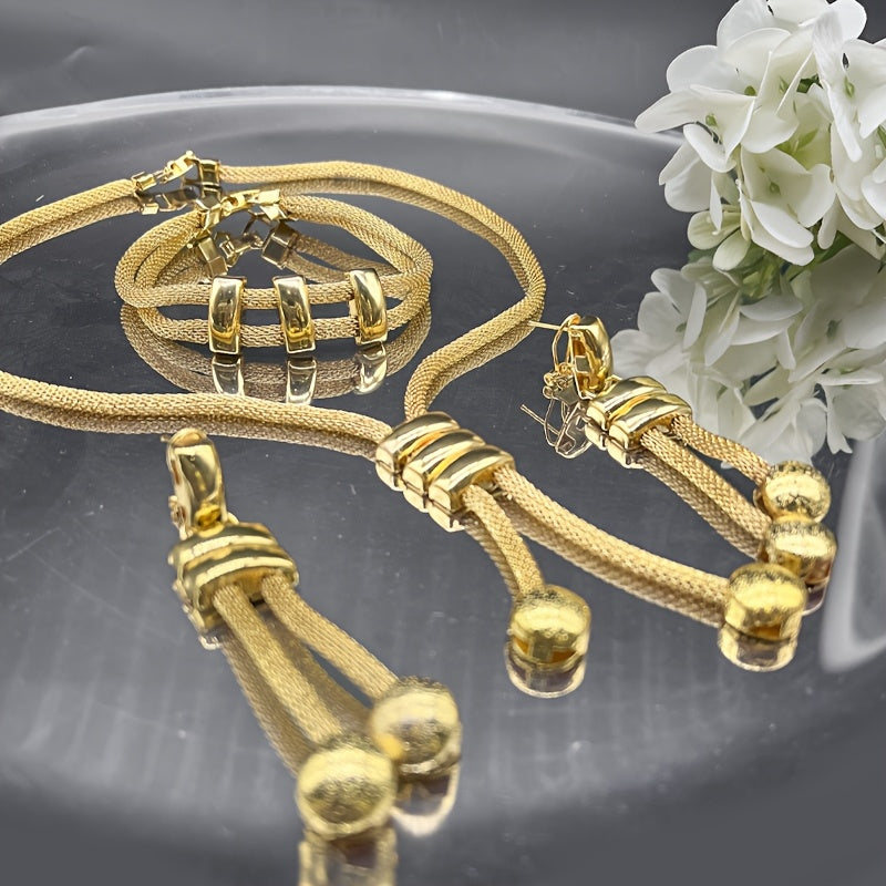 Bridal Jewelry Set – 3 Pieces (Earrings, Necklace, Bracelet)