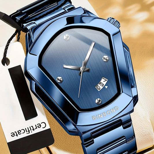 BINBOND Skeleton Automatic Watch – Black Steel