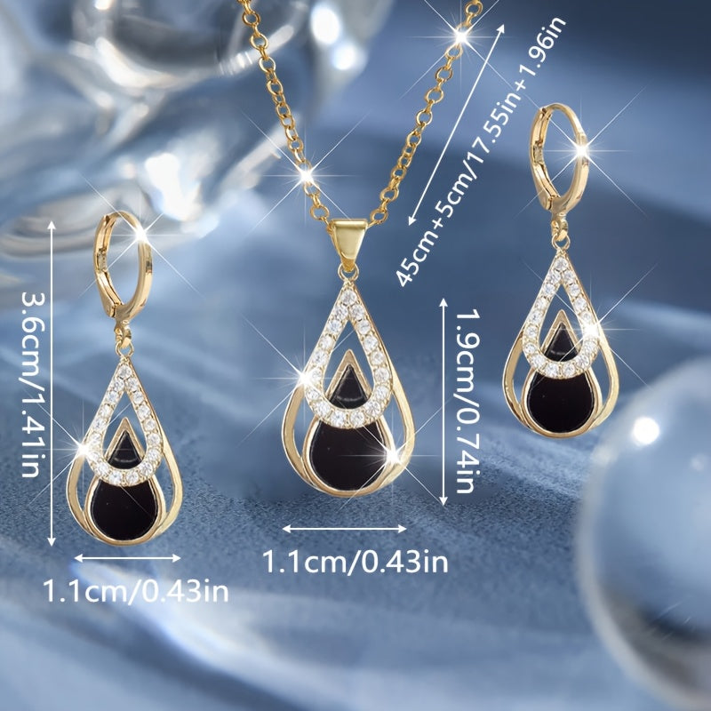 3-Piece Luxury Water Drop Necklace Set