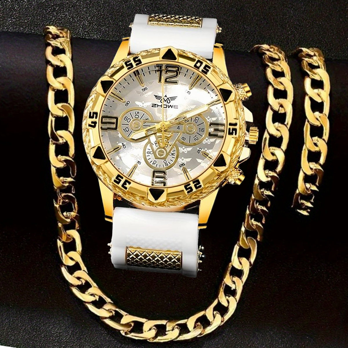 Quartz Watch & Bracelet Set – Casual Elegance