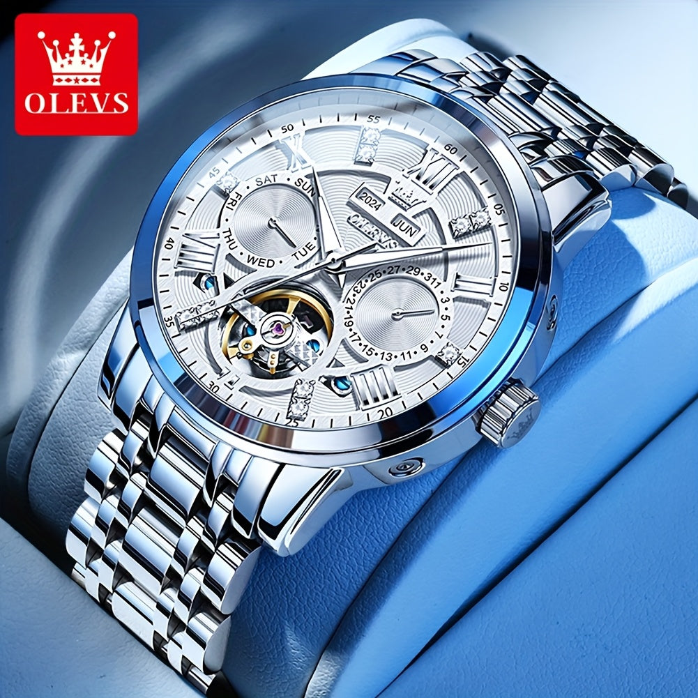 OLEVS Luxury Luminous Stainless Steel Automatic Mechanical Watches For Men