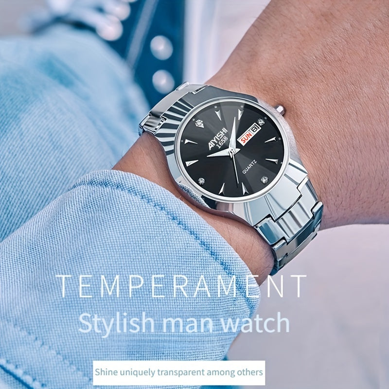 Luminous Business Men’s Watch – Double Date Quartz Edition