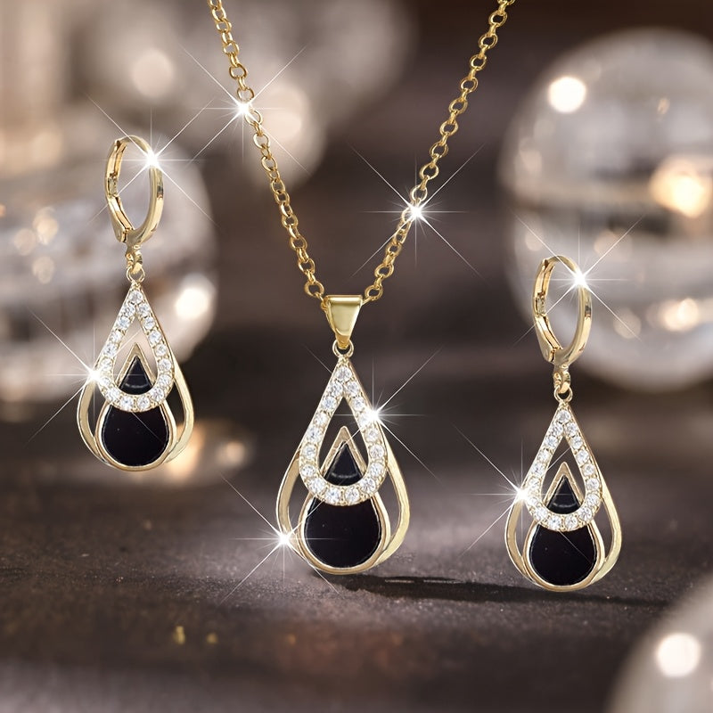3-Piece Luxury Water Drop Necklace Set