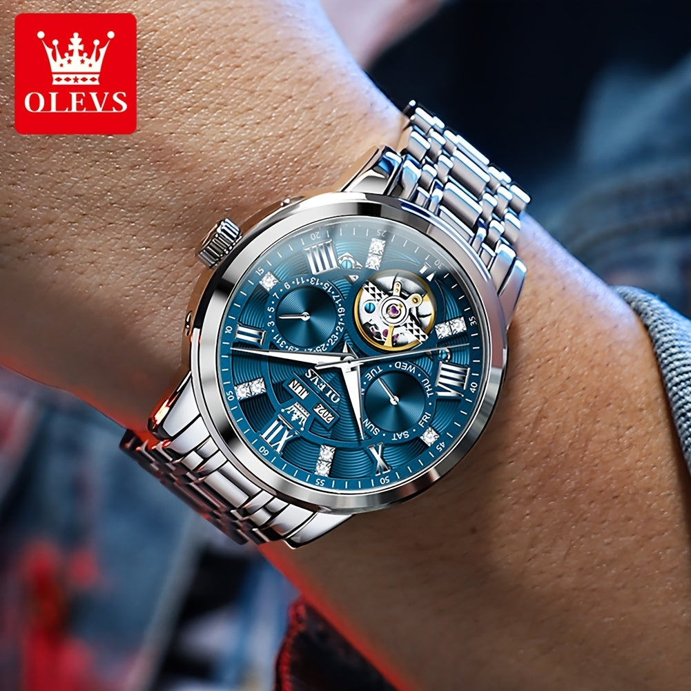 OLEVS Luxury Luminous Stainless Steel Automatic Mechanical Watches For Men
