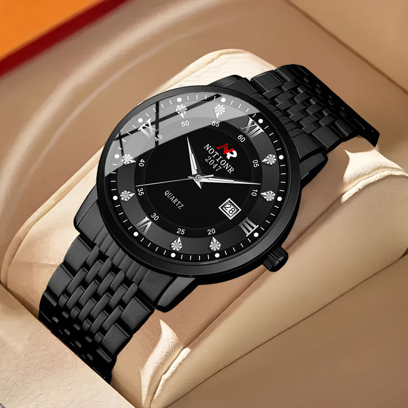 Minimalist Roman Men’s Watch – Silver Steel