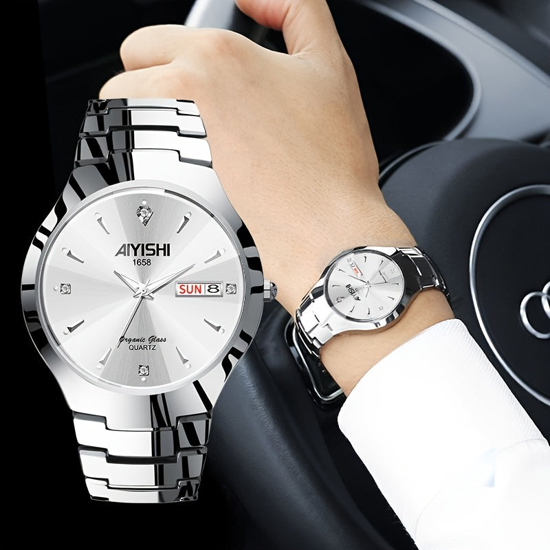 Luminous Business Men’s Watch – Double Date Quartz Edition