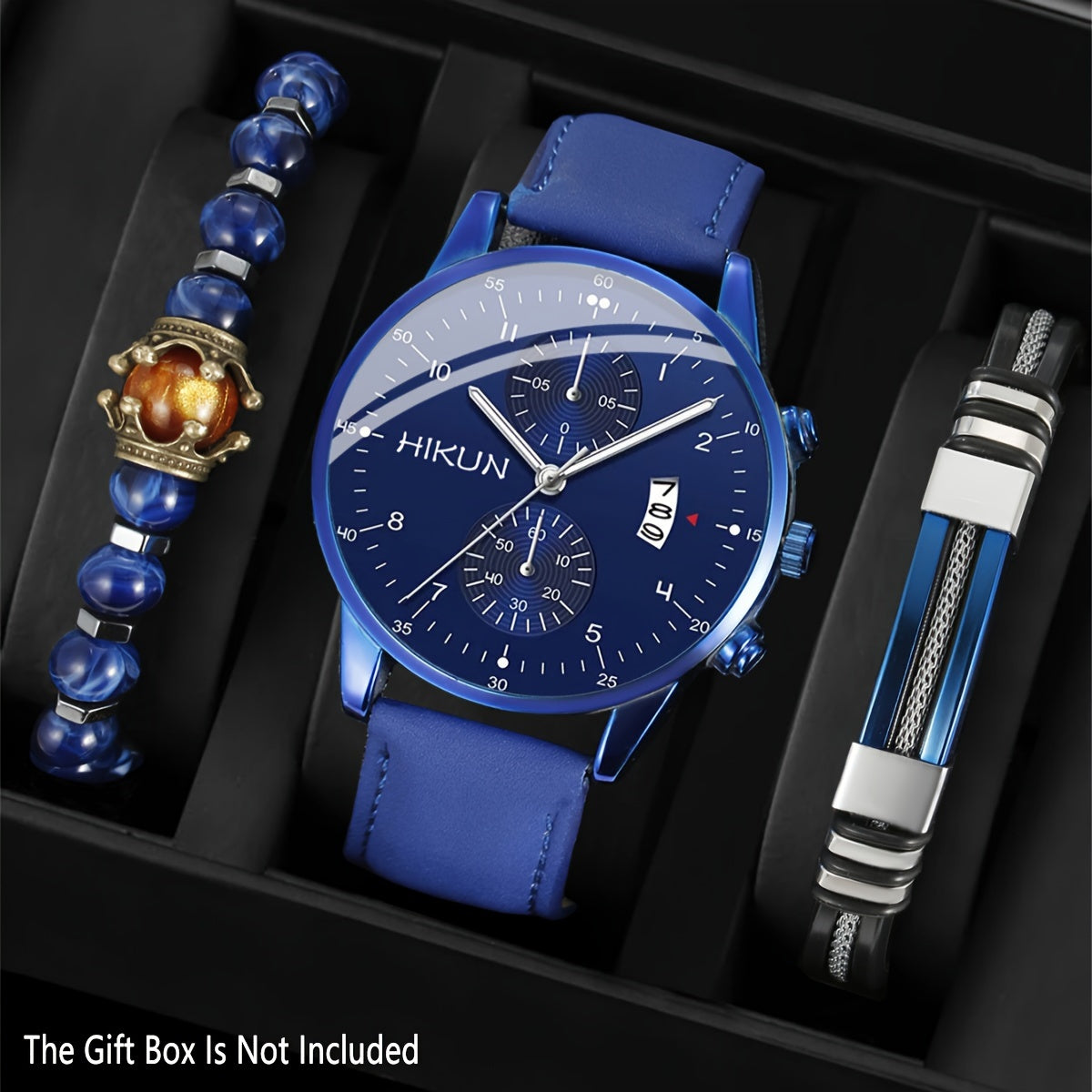 New Casual Sports Style Men's Quartz Watch+2 Personalized Bracelets