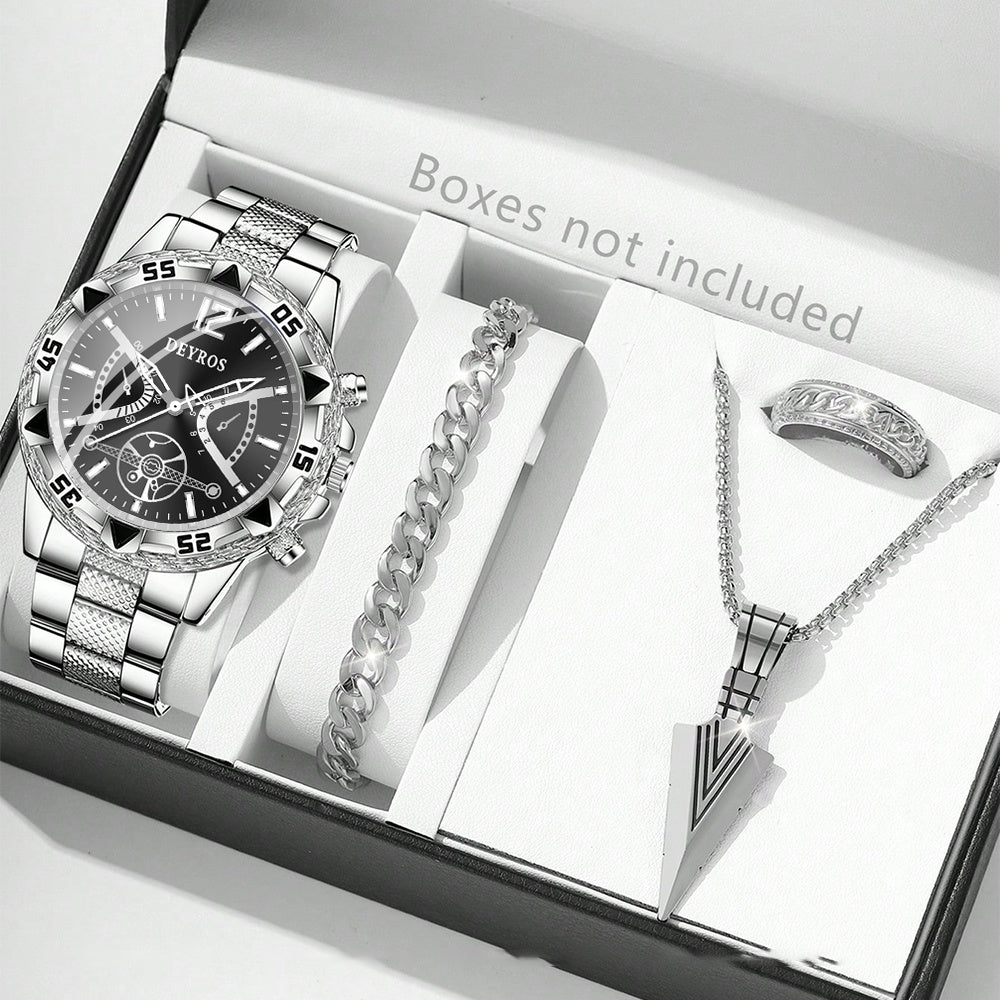 Minimalist Quartz Watch – Silver Steel