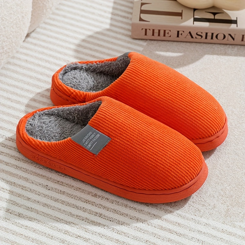 Women’s & Unisex Plush Slip-On Slippers with Non-Slip Sole