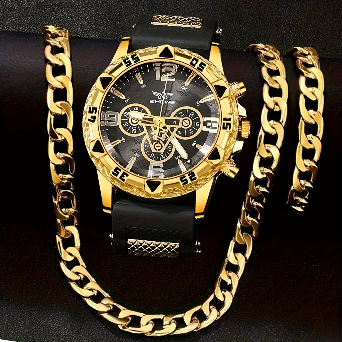 Quartz Watch & Bracelet Set – Casual Elegance