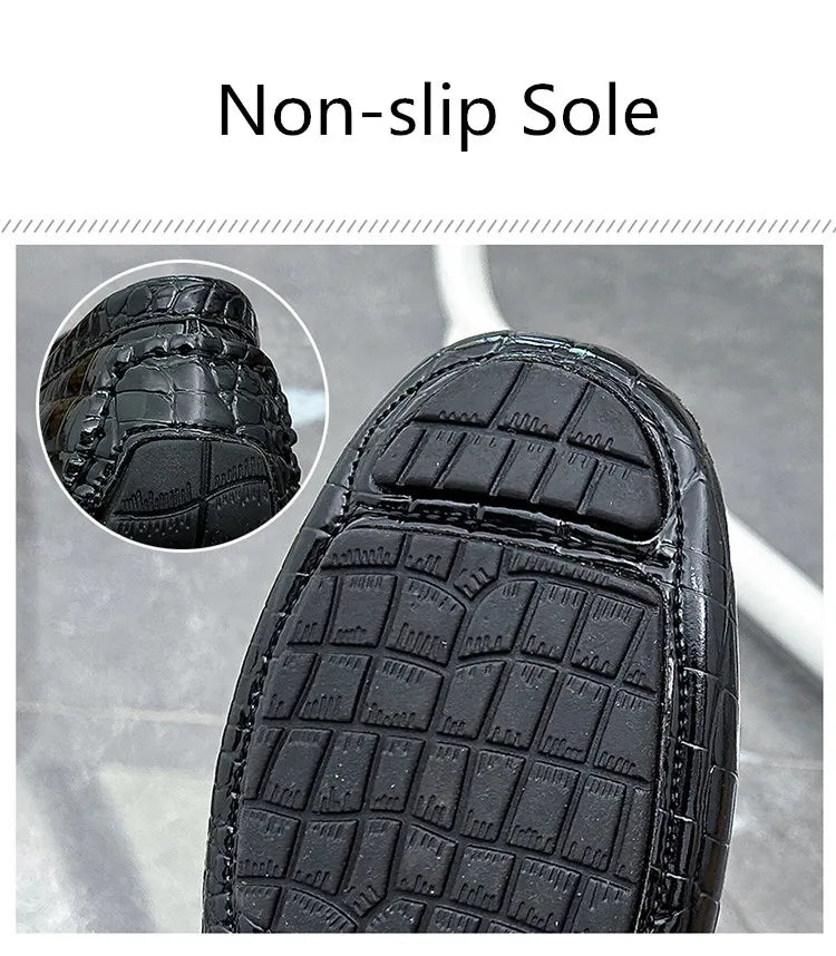 Snakeskin Leather Loafers (Men)