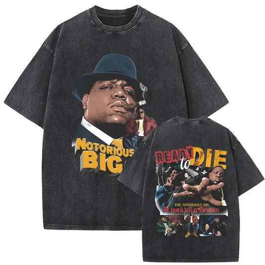 Rapper The Notorious Big Ready To Die Washed Vintage T-shirt