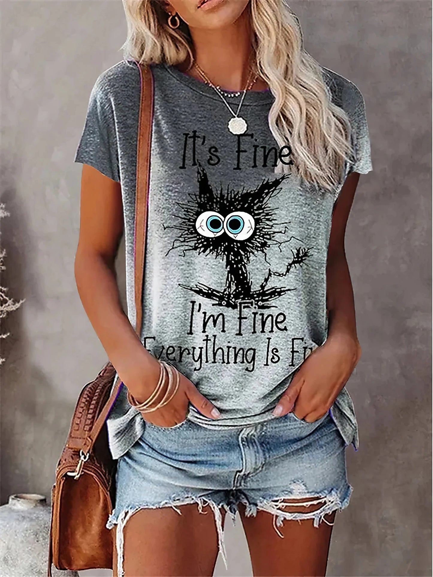 2024 New Style T-Shirt For Women Heart Print Top Fashion