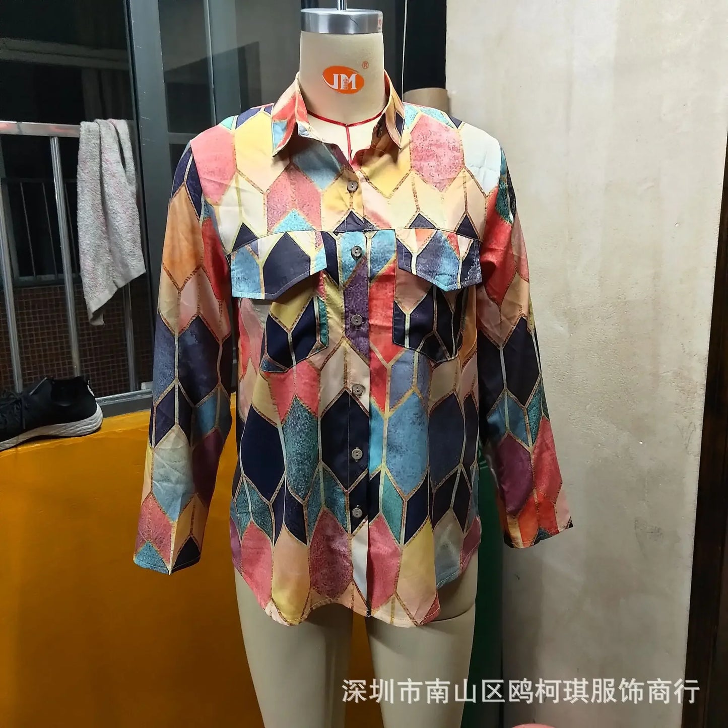 Autumn Winter Women's New Fashion Printed Sexy V-neck