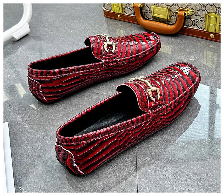 Snakeskin Leather Loafers (Men)