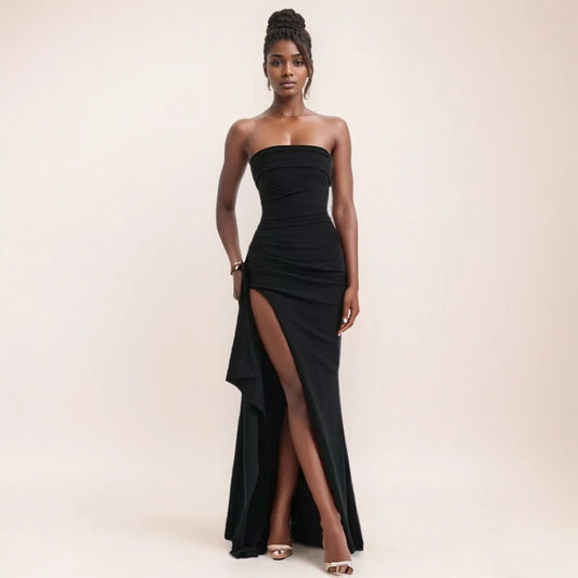 Summer Slash-Neck Evening Dress