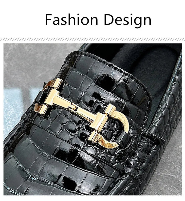 Snakeskin Leather Loafers (Men)