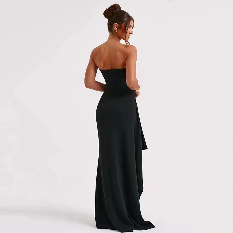 Summer Slash-Neck Evening Dress
