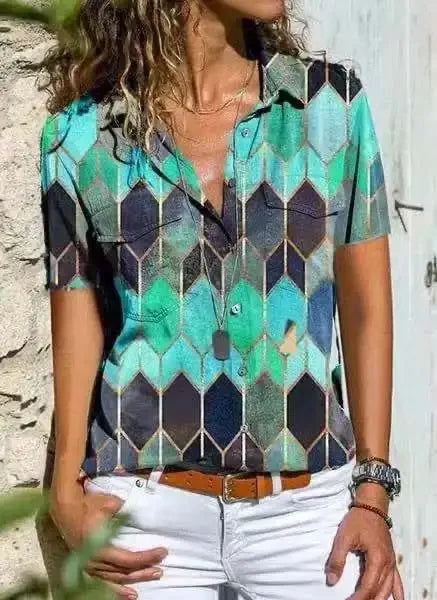 Autumn Winter Women's New Fashion Printed Sexy V-neck