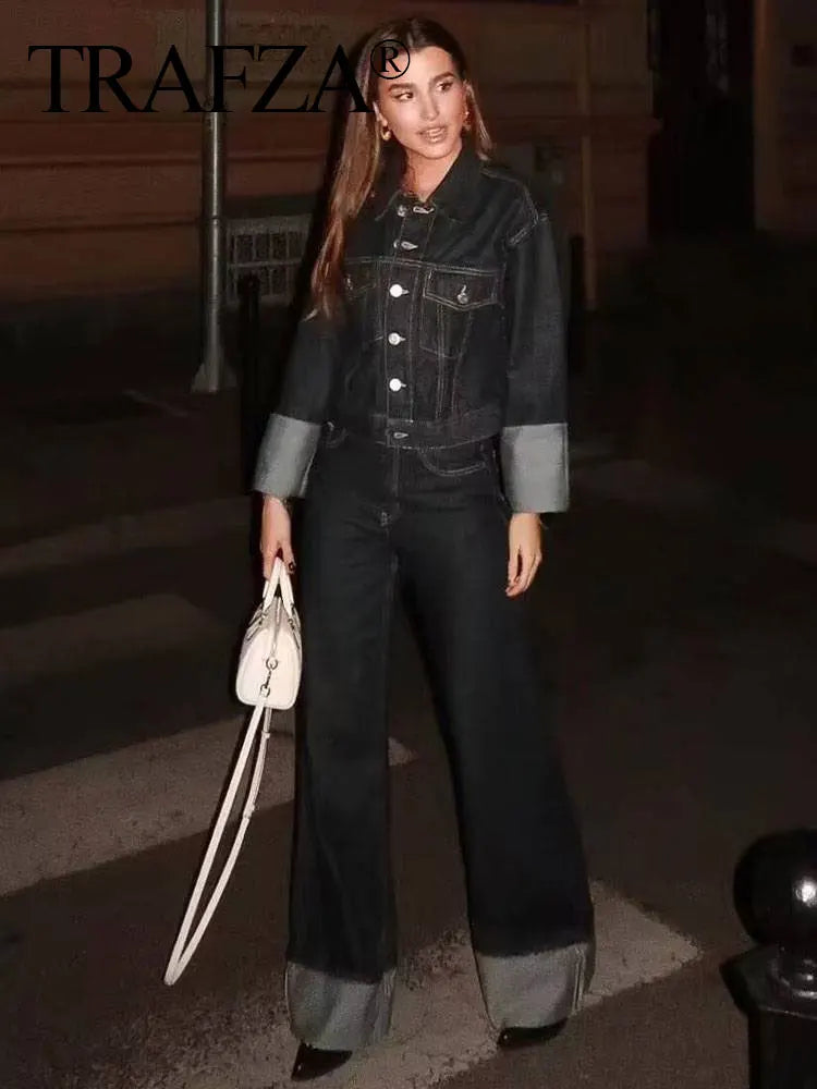 TRAFAZA Denim Suit Set