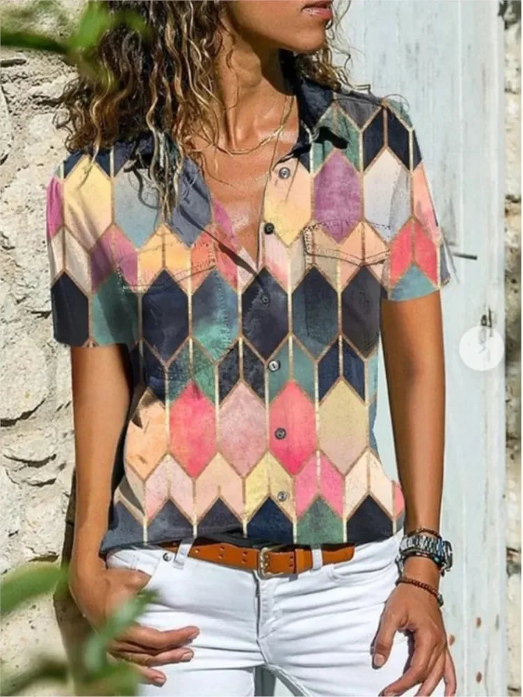 Autumn Winter Women's New Fashion Printed Sexy V-neck