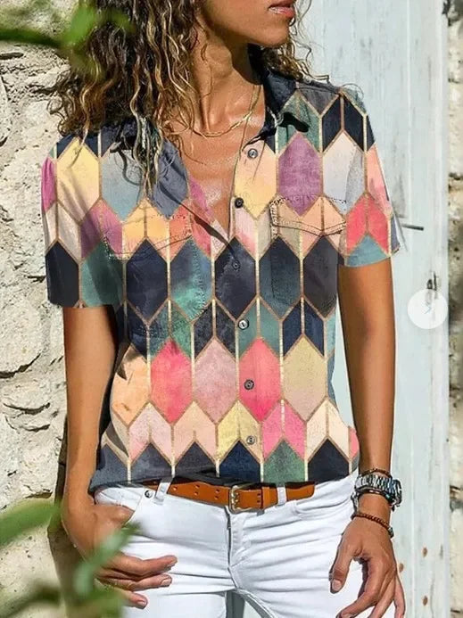 Autumn Winter Women's New Fashion Printed Sexy V-neck